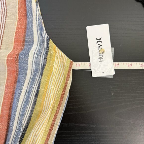 Hurley NWT Linen Blend Large Striped Sleeveless Romper Travel Vacation Beachy - Picture 11 of 13